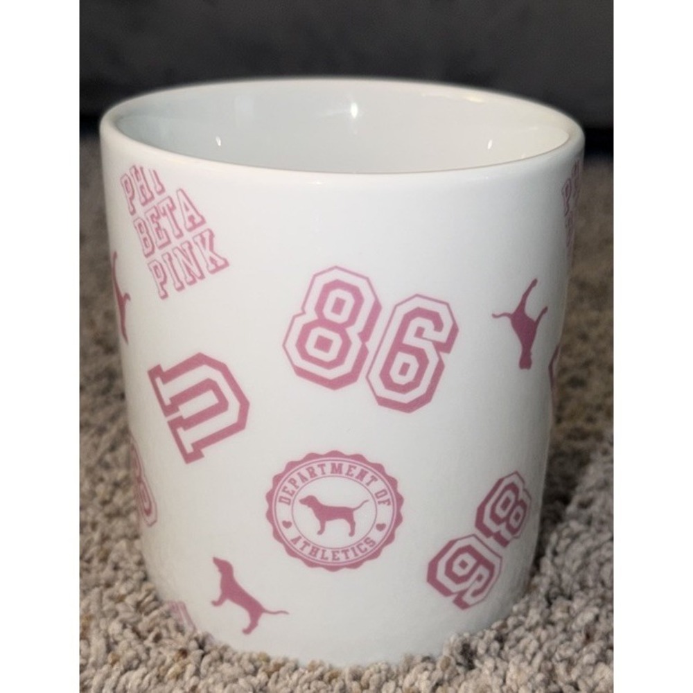 Victoria's Secret PINK University Phi Beta Pink‎ Mug Excellent Preowned Oversize - Picture 2 of 6